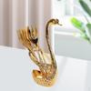 Swan Dinnerware Set 6 Forks Creative Zinc Alloy Decorative Gifts Holder Storage Rack Flatware
