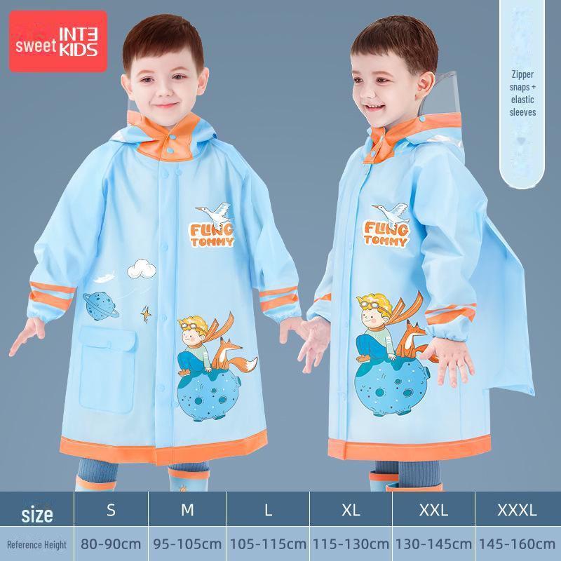 2025 Neuer Mädchen-Ganzkörper-Regenmantel wasserdicht für Grundschule, passt über Rucksack
