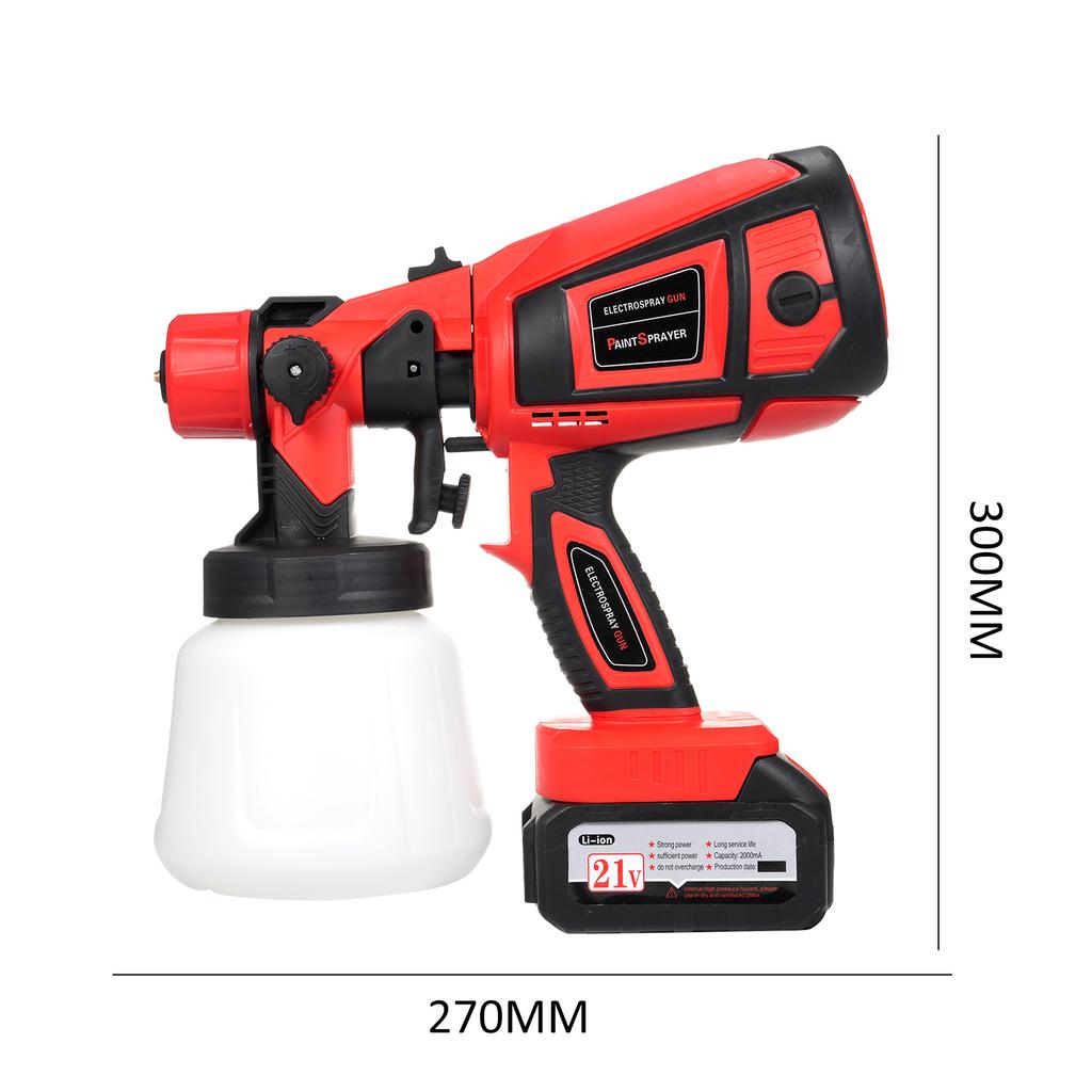 Paint Sprayer, 650W HVLP Electric Spray Paint 1400ml Container with 6 Copper Nozzles 3 Spraying Effects for Indoor and Outdoor Furniture, Fences,