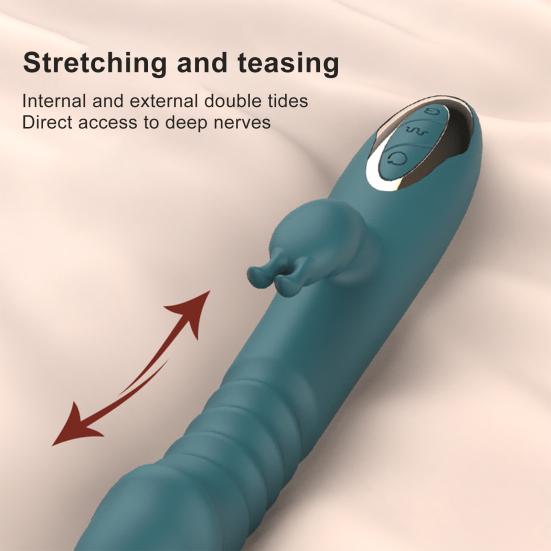 Vibrator Powerful Mode Rabbit Ears Strong Vibration Multi-frequency Retractable Soft Low Noise Flexible Enhance Relationship