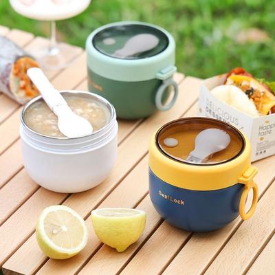 Leak Proof Thermal Lunch Box with Spoon Vacuum Thermal Jar Portable Insulated Soup Cup Yogurt