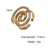 Simple Personality Stainless Steel Geometric Spiral Vortex Adjustable Opening Ring for Women Finger Jewelry Accessories Gifts