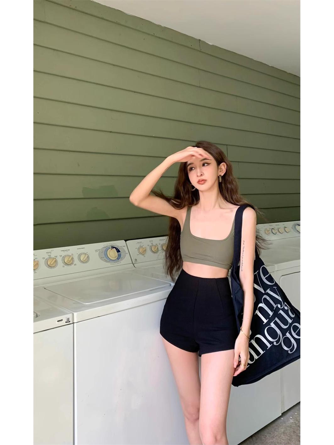 

Женские черные узкие шорты с высокой талией - сексуальные летние шорты XS чёрный