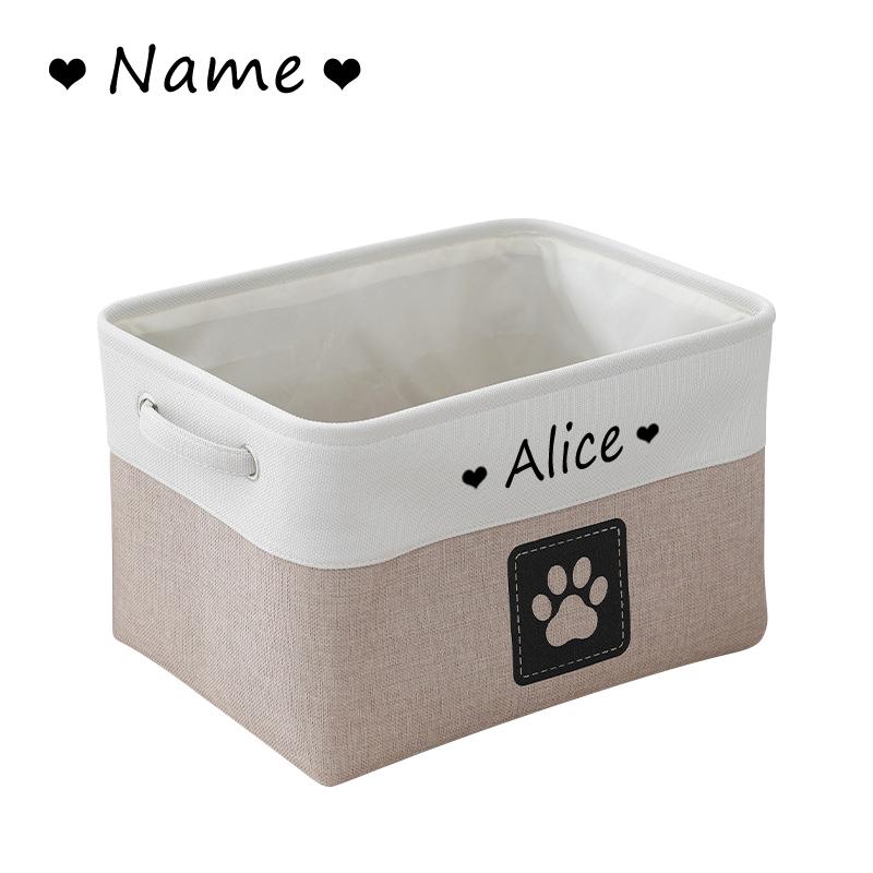 Free Custom Name Pet Dog Toys Basket Paw Custom Personalized Logo Cat Clothes Box Accessories Organize Storage Bin 38X28X24cm 2670₽