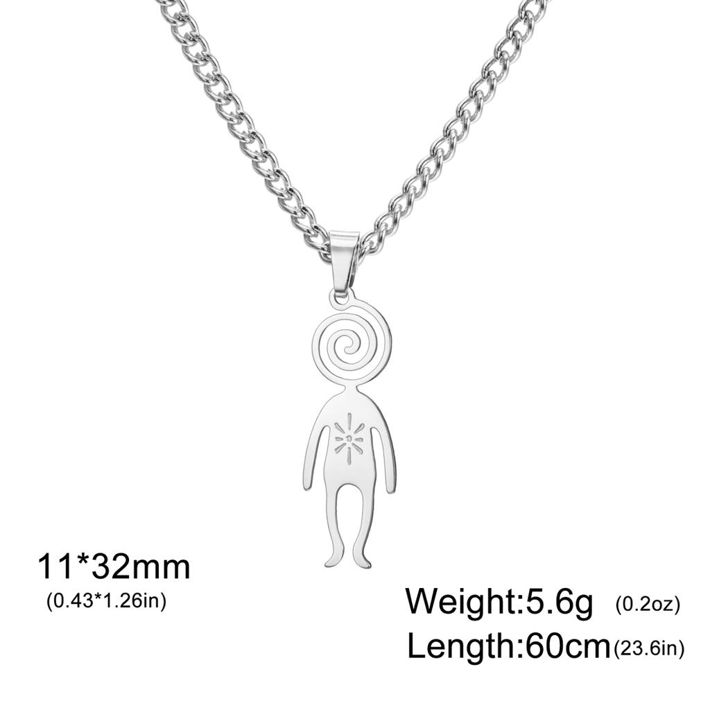  Spiral Moon Star Planet People Necklace for Children Fashion Fun Space Enthusiasts Pendant Necklaces Party Jewelry Gifts