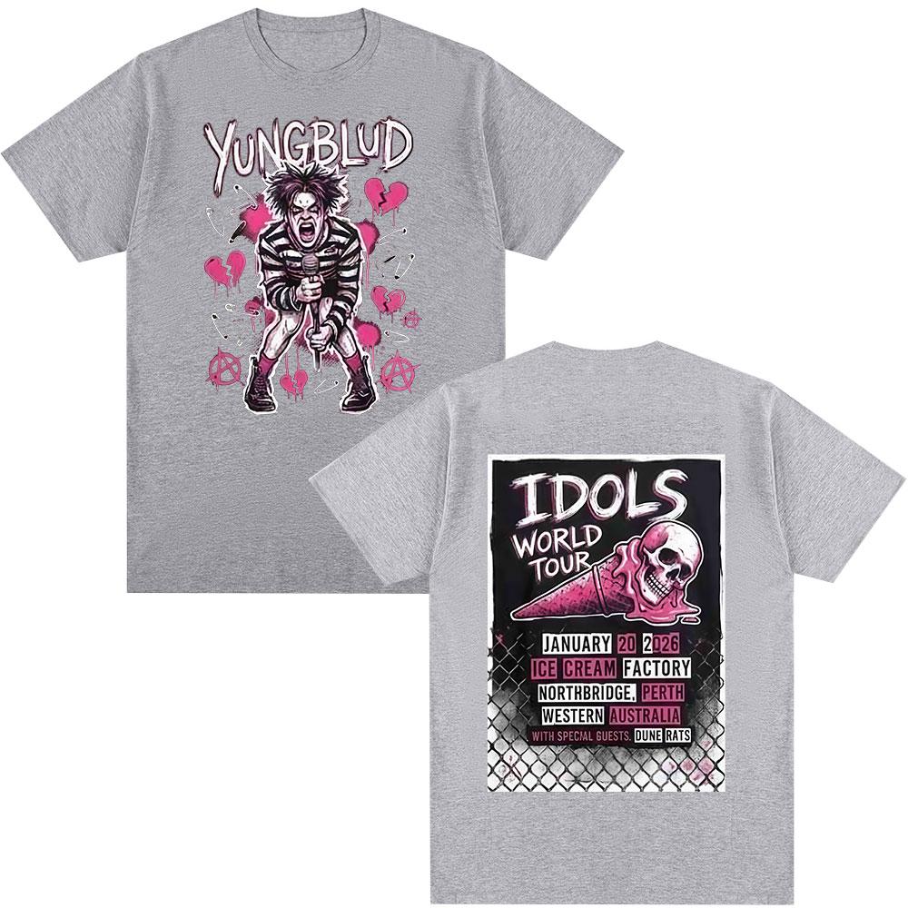 

Singer Yungblud IDOLS World Tour 2026 Tshirts Unisexs Clothing Fashion Short Sleeves Tshirt Cotton Summer Oversized T Shirt Tops 4XL