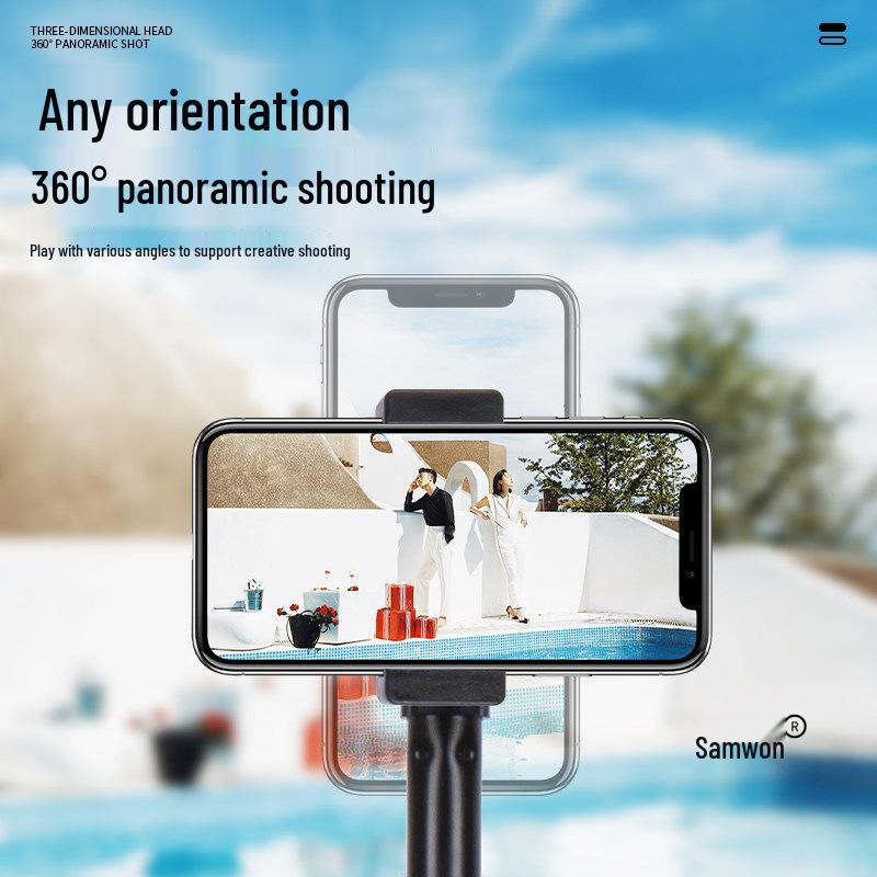 Portable Floor-Standing Tripod with Fill Light for Stable Mobile Live Streaming and Online Classes