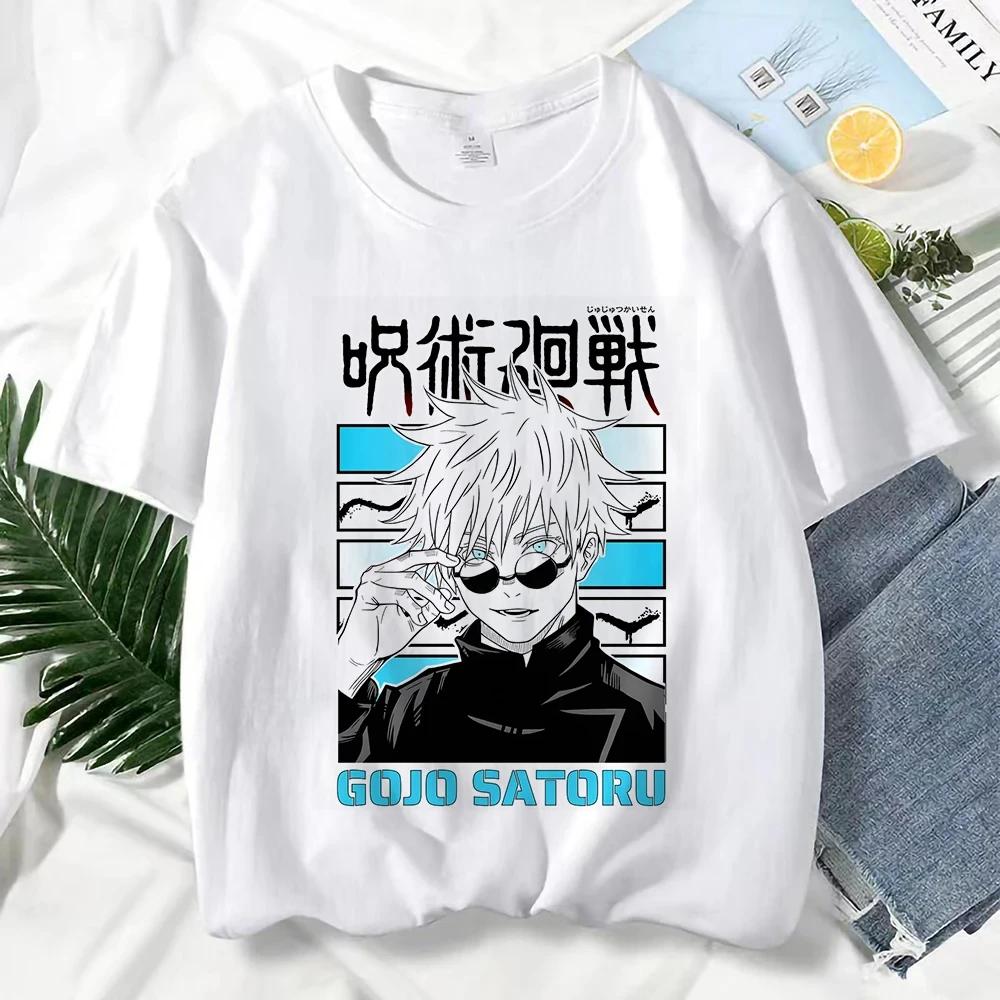 Gojo Satoru Print Graphic T Shirts Unisex Harajuku Fashion Casual Short Sleeve Tee Japanese Anime Jujutsu Kaisen Woman T-Shirt