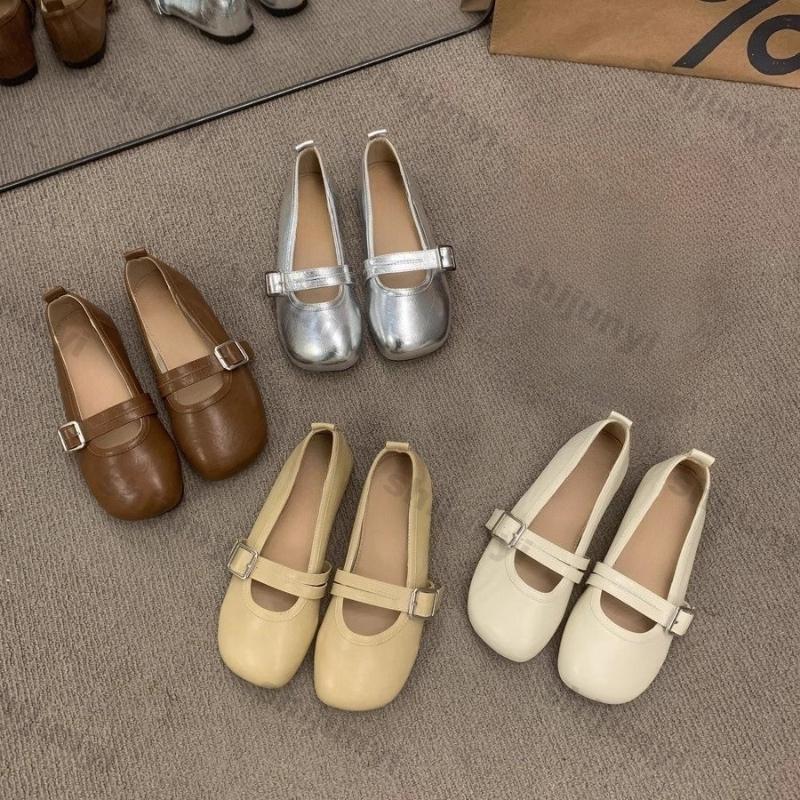 Women Shoes 2026 Spring New Vintage Comfortable Round Toe Mary Jane Shoes Fashion Buckle Strap Soft Sole Women's Ballet Flats