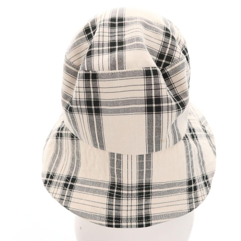 VIS Wide brim with ribbon Check Pattern bucket hat 57.5 White system Women Used