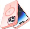 Etui case obudowa plecki magsafe do apple iphone 14 pro różowy case + szkło