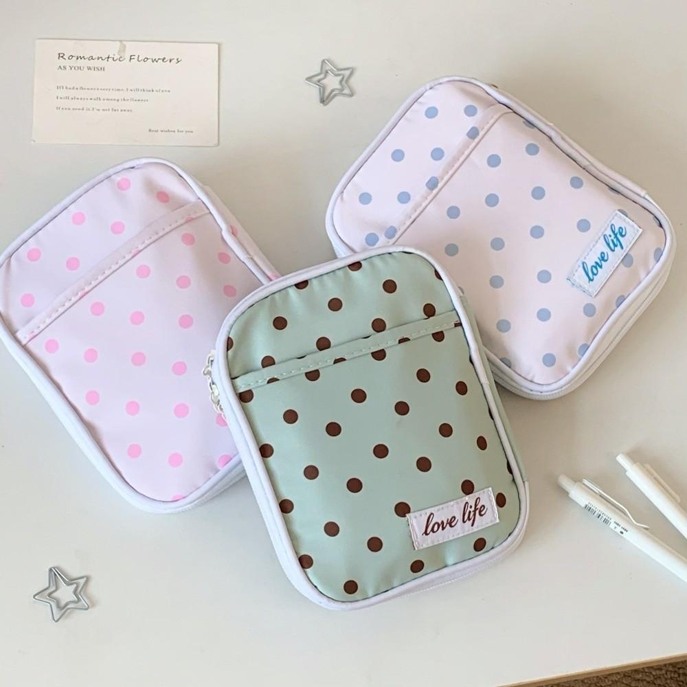Polka Dot Print Pencil Case Ultra-thin Stationery Bag Durable Pen Bag  Students
