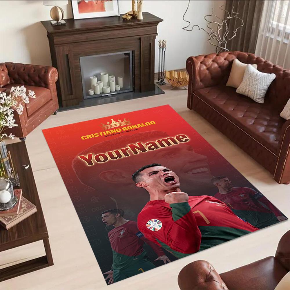 Cristiano Ronaldo 31 Personalized Text Floor Rug Office Rug Design for Decorate Room Game Room Entryway Study Room Anti-slip Rug Decorate Offices