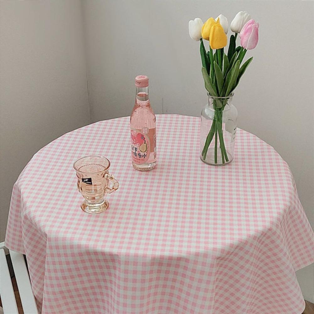 Ins Korean Plaid Tablecloth Strawberry Background Cloth Modern Desk Table Cloth