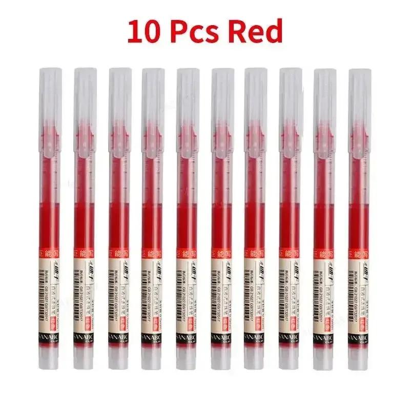 10/20PCS High Quality Needle Type Gel Pens Black Blue Red Ink Straight Liquid Pen  Stationery School & Office Supplies