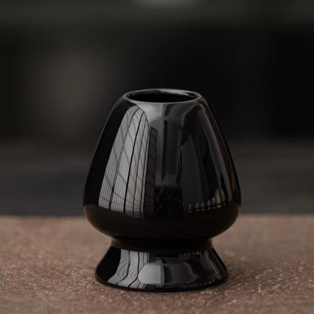 Vintage Matcha Whisk Stand Retro Durable Ceramic Chasen Holder Solid Color Smooth Surface Ceramic Holder Tea Set Accessories