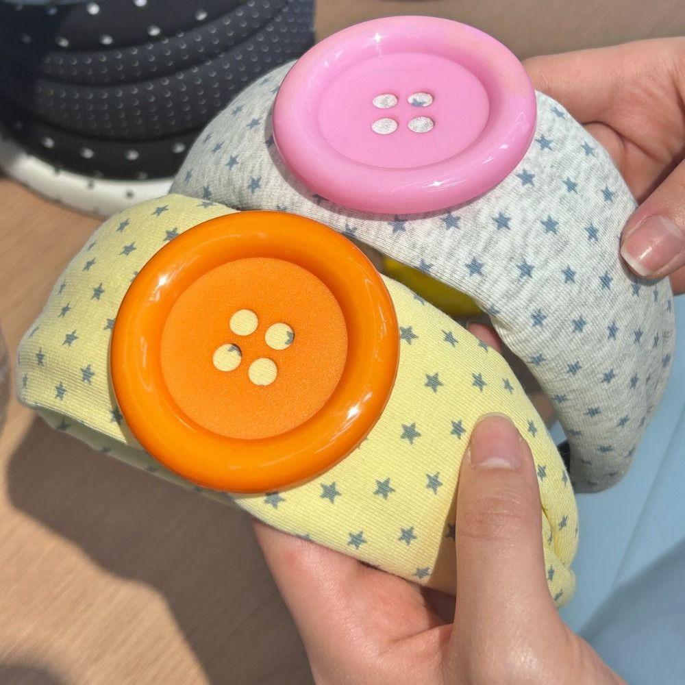 Large Button Button Hairband Colorful Polka Dot Headband New Star Hairband