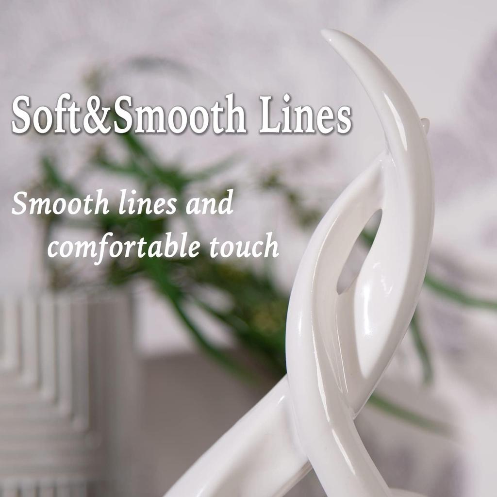 Modern Abstract Art Table Decoration - Ceramic Statue Modern White Ornaments for Living Room Great Gift Idea Home Décor 5 * 2.5 * 10.5 inch Gift Box