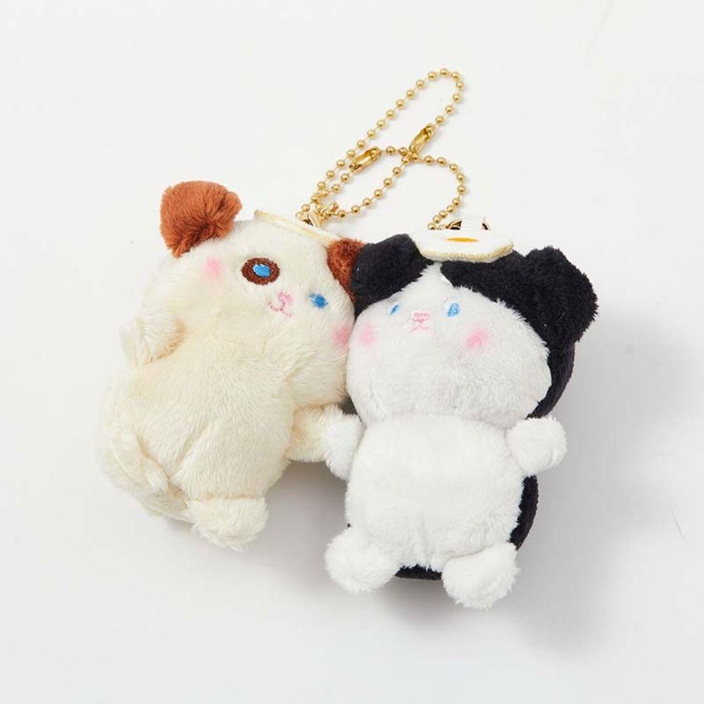 2 Stück/Set Kreativer Plüsch Magnetischer Schlüsselanhänger Affe Otter Panda Hund Cartoon Tier Anhänger Paar Taschenanhänger Geschenke für Freunde