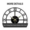 Large Arabic Roman Numerals Metal Wall Clock Quiet Movement Contemporary Styles Easy Installation For Indoor Space