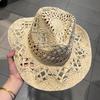 European and American Outdoor Western Cowboy Mountaineering Hat Empty Breathable Straw Hat Women's Panama Summer Sunscreen Sun Hat