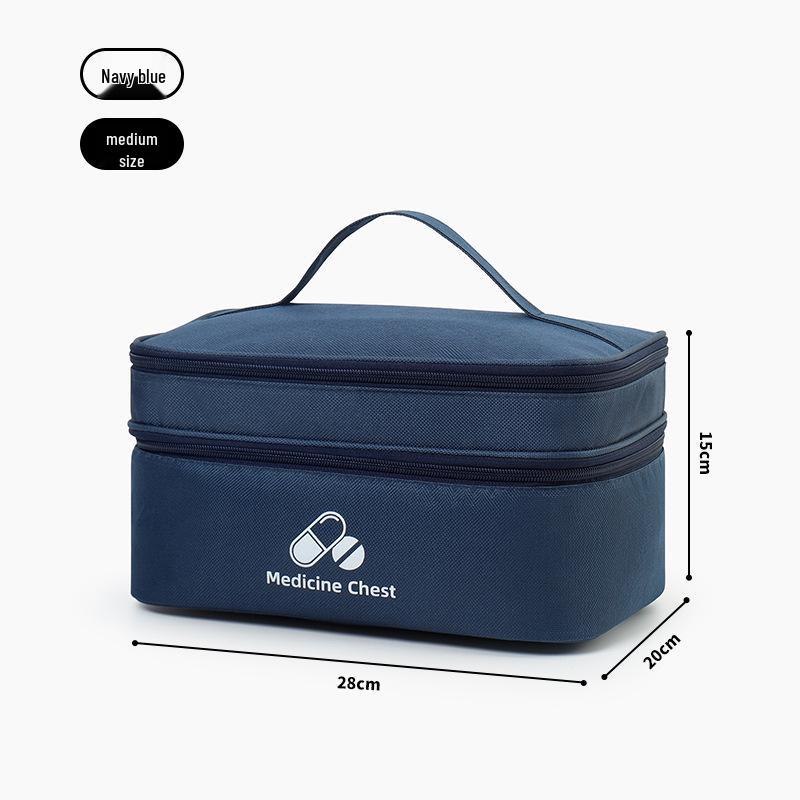 Large Capacity Travel Medicine Bag - Double Layer Portable First Aid Storage