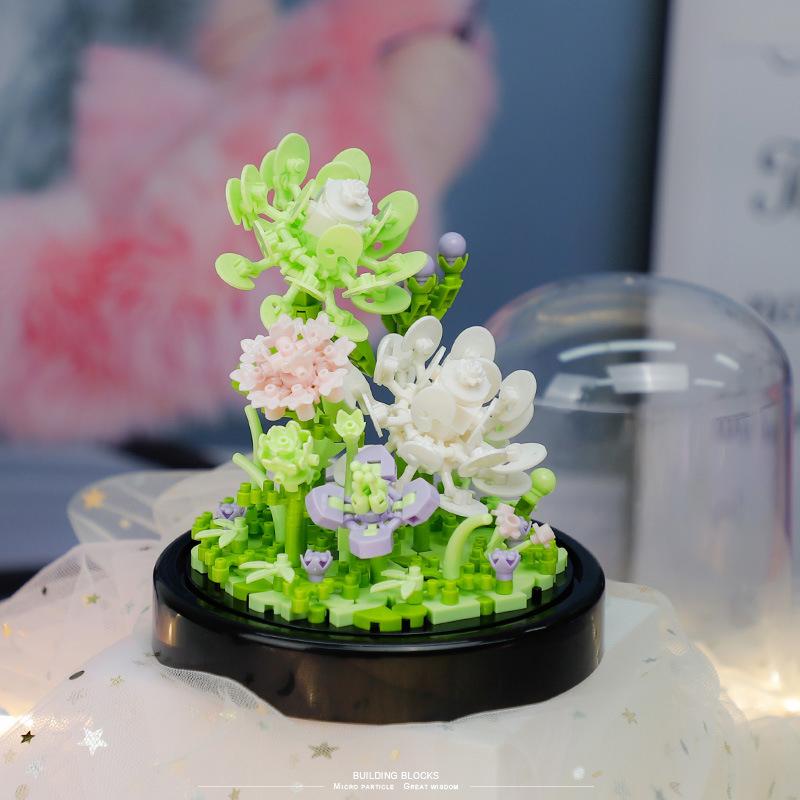 

Eternal Block Flowers Micro Bouquet Building Blocks Flower Creative Plant Assemble Bricks Birthday Gifts Toys for Kids Girls Boy