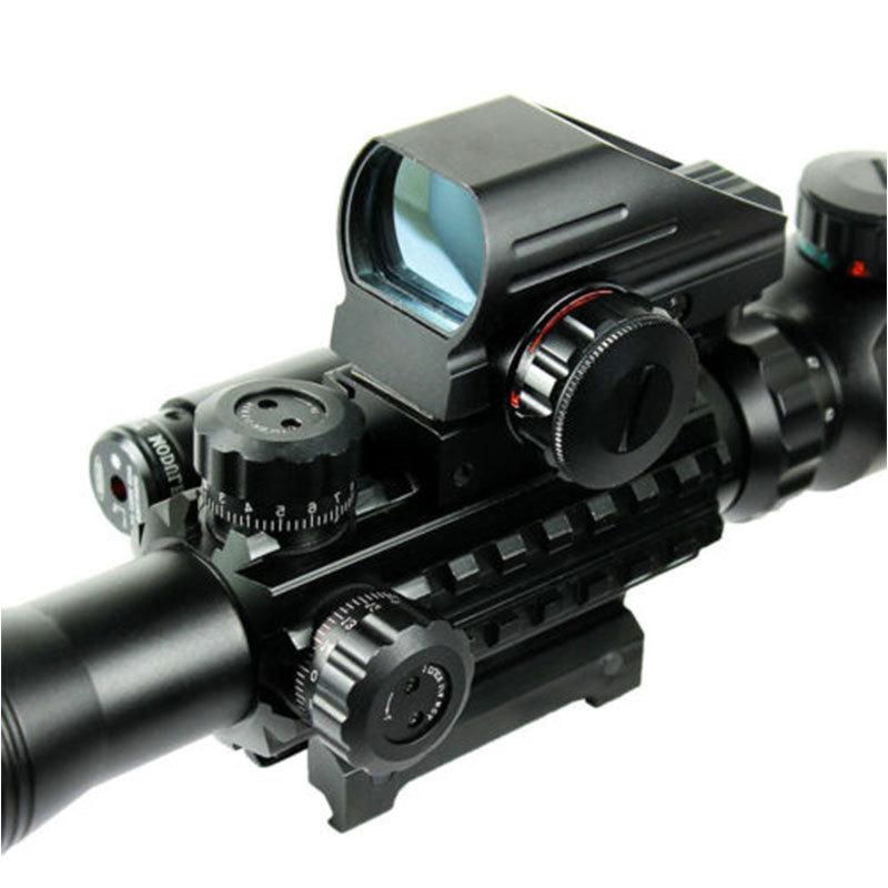 Buy Tactical Rifle Scope with Holographic Reticle Sight and Red Laser ...