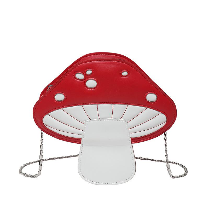 Young Girls Mini Crossbody Phe Bag Ctrast Color Pu Leather Handbag Shoulder Bag Lady Cute Mushroom Creative Bag