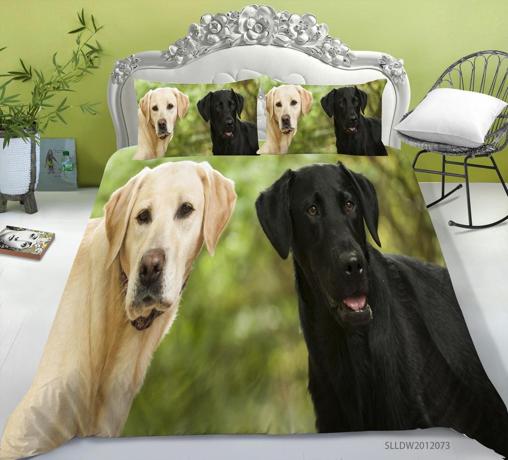 Animal Duvet Cover Sets with Pillowcase Pets Painting Microfiber Bedding Suit King Single Size Luxury Bedding Covers