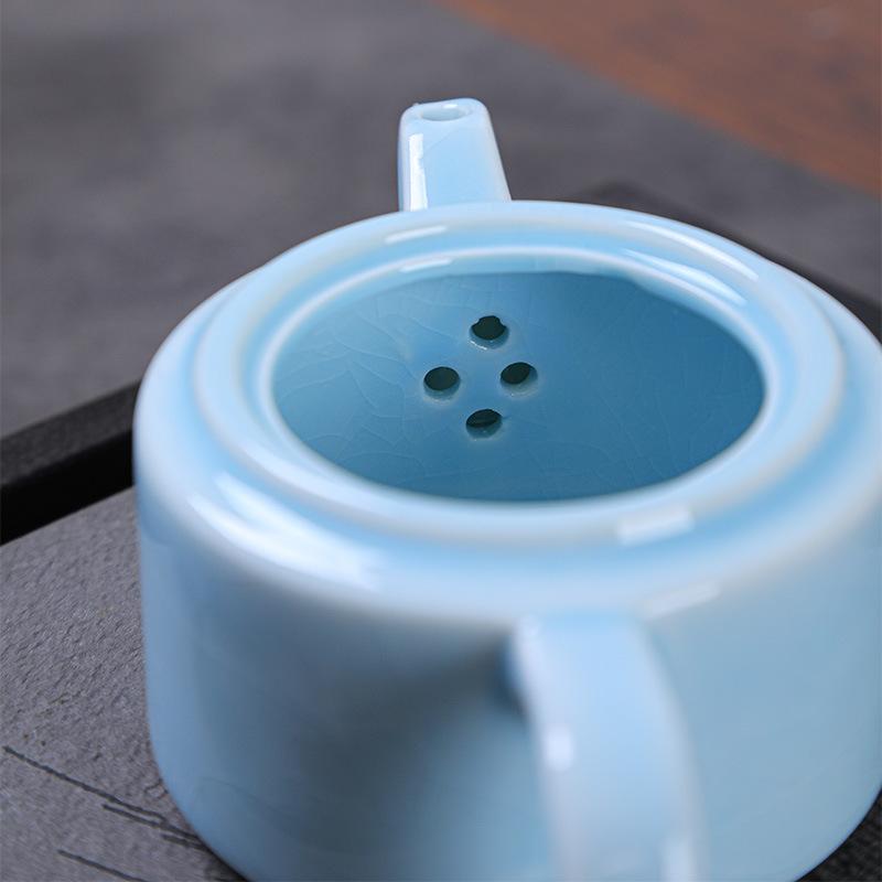 Ge Kiln Kung Fu Tea Set Ice Crack Glaze Ru Kiln Opening Teapot Home Business Opening Ceremony