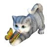 Butterfly Cats Statue Garden Ornament Solar Light Lawn Decors Home Yard Statue Festival Resin Figurine