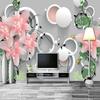 Moderne Blumen 3d Wallpaper Ball Kreis Wandmalereien Wohnzimmer Tv Schlafzimmer Home Decor Wandbild