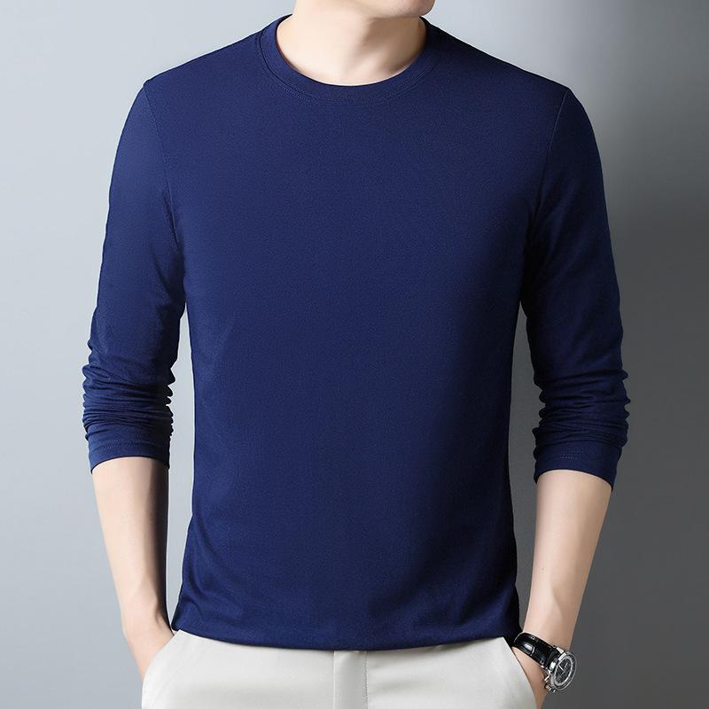Men's T-shirt Long Sleeve Casual Versatile T-shirt Men's Pure Cotton Undershirt Cotton Undershirt