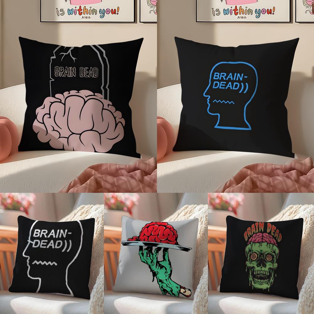 Los Angeles BBrain DDead Cushion Cover Pillowcase Short Plush Invisible Zipper Room Sofa Cushion Cover