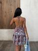 Women's 2026 Summer Bohemian Geometric Print Backless Spaghetti Strap Dress