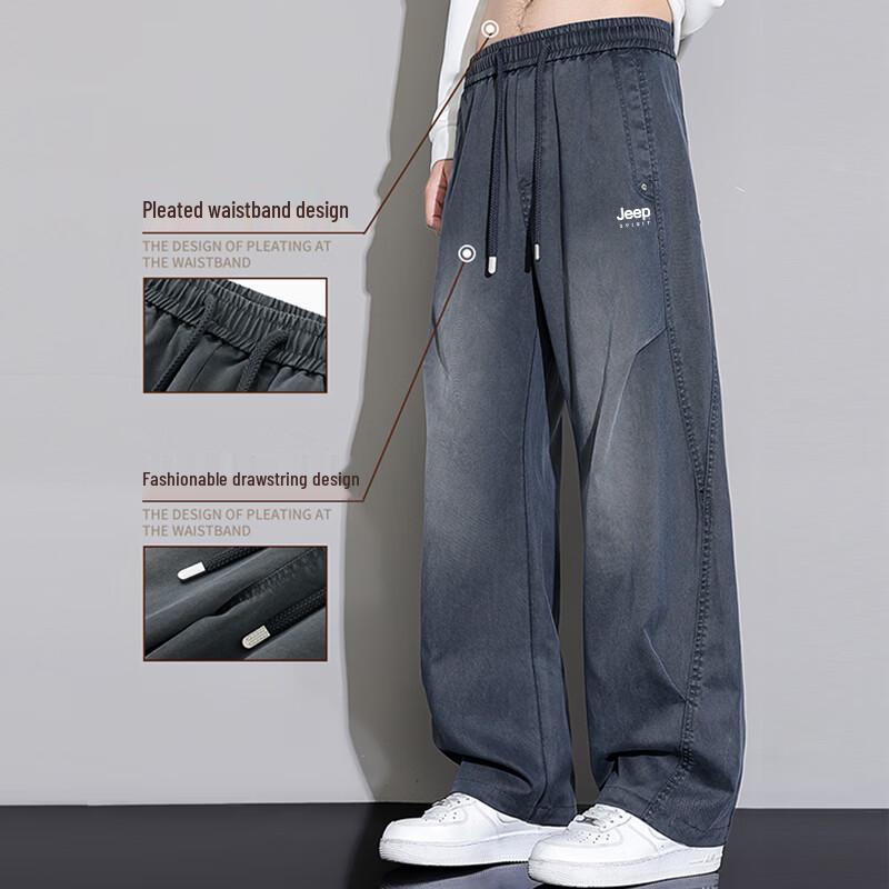 JEEP SPIRIT Men's Straight-Leg Relaxed Washed Denim Jeans