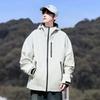 Outdoor Windproof Jacket Hiking Camping Couple Breathable Wear-resistant Hooded Coat