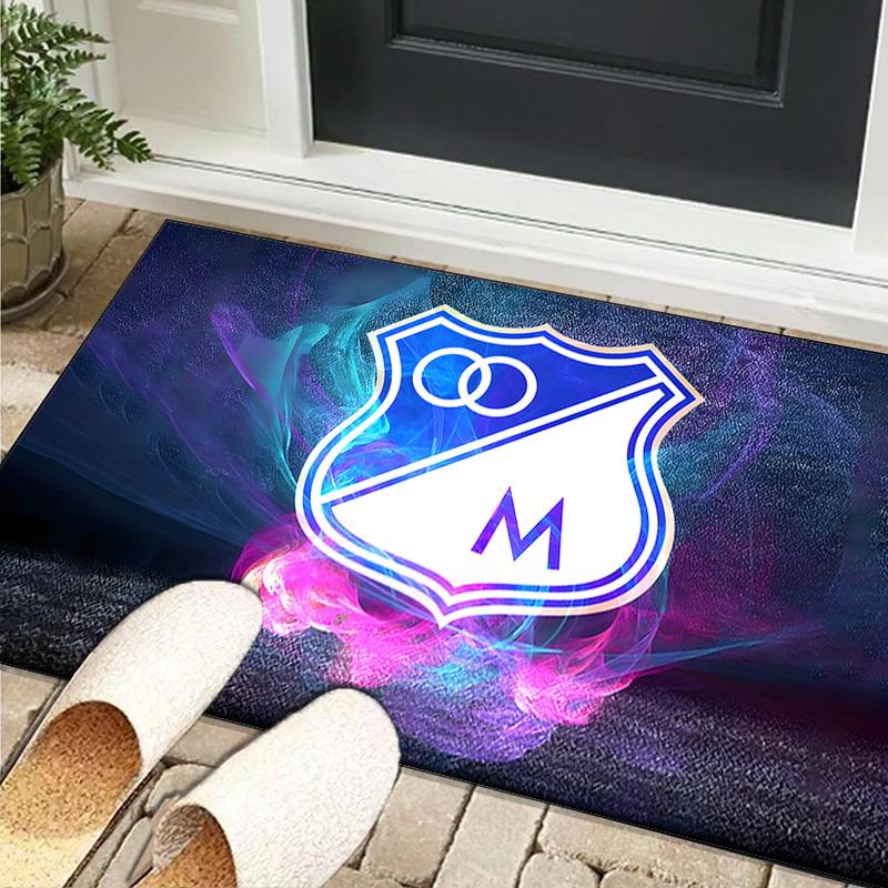 1PC rug Blue And White Shield Millonarios Carpet, Chair Rug,Area Rug for Office Bedroom living rooms bedroom, Doormat decor Christmas fan gifts