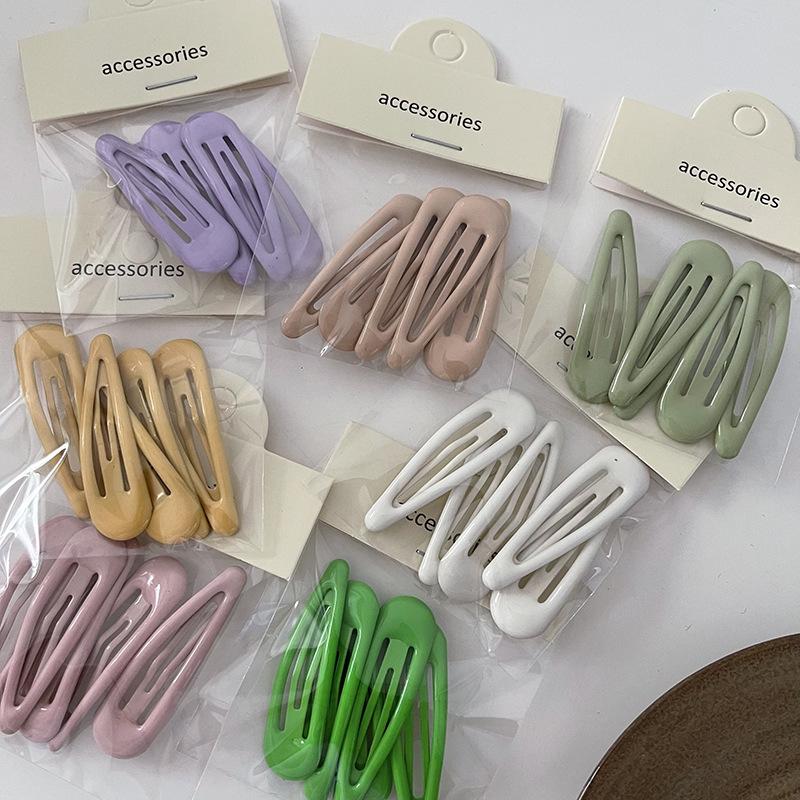 5 Pcs Hair Accessories Simple Personality Bangs Clip Edge Clip Hairpin BB Clip Cute Sweet Girl Heart Small Fresh Color Hairpin