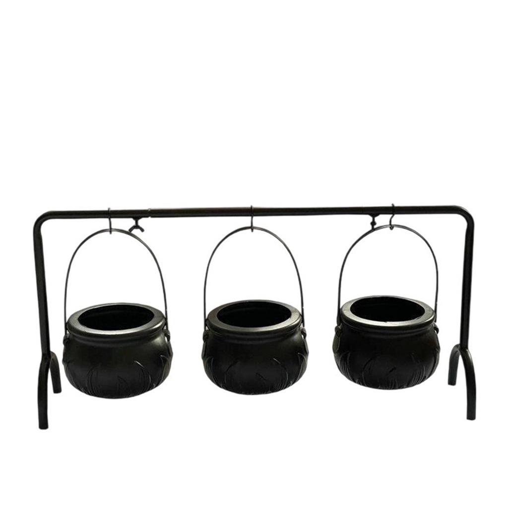 Halloween Party Decoration Witch Bucket Witch Pot Bowl Rack Black Plastic Bucket