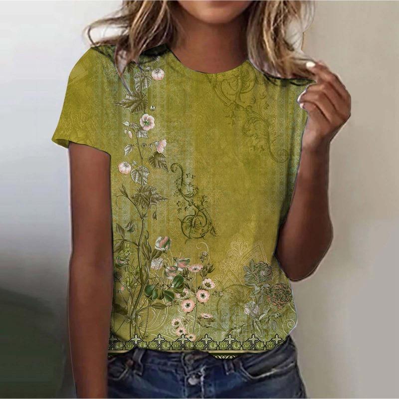 Street Trend T-shirt for Women Summer Casual Loose 3D Printed Short Sleeved Shirt