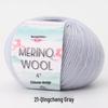Medium Weight Merino Wool Yarn, 50g for Hand Knitting and DIY Crochet Sweaters and Scarves