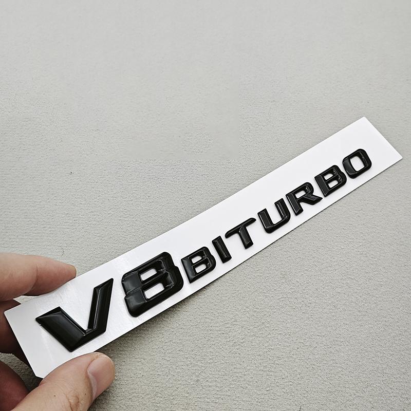 

3D V8 BITURBO Emblem Fender Badge Car Sticker For Mercedes Benz AMG G63 C63 E63 S63 Auto Side Decal Styling Accessories чёрный