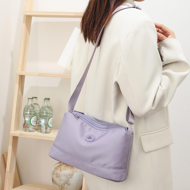Sac à bandoulière en nylon imperméable multicouche pour femme