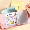 30 Envelopes Savings Book Money Challenge Budget Binder PU Leather Magnetic Buckle Cash Notebook for Office School Travel Gift