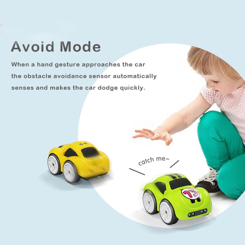 RC Intelligent Sensor Remote Control Cartoon Mini Car Remote Control Electric Car Smart Music Lighting Children Toys Gift