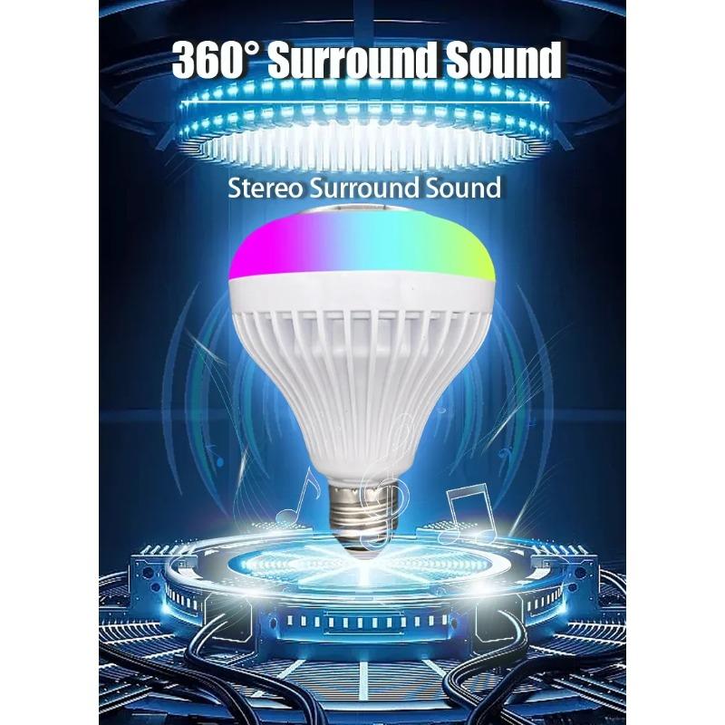 LED Music Light Bulb with Built-in Bluetooth Speaker, Wireless Smart Light Bulb with Remote Control, RGB Color Changing Speaker