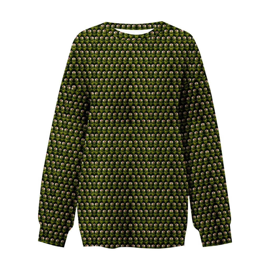 Women's Fashion Casual Long Sleeve Christmas Printed Neck Top