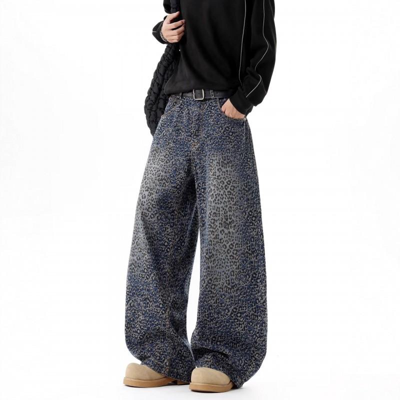 Mens Distressed Washed Denim Jeans With